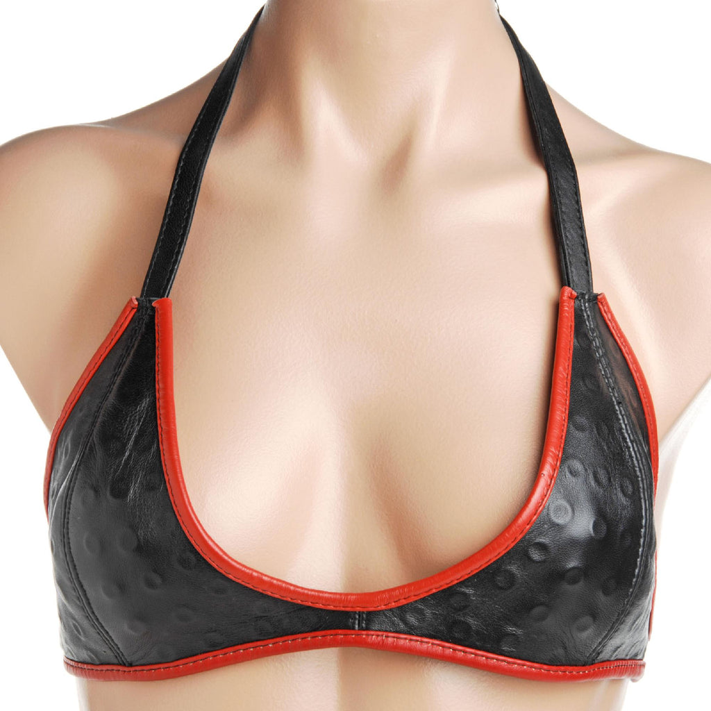 Leather Training Bra with Spikes