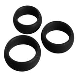 3 Piece Silicone Cock Ring Set - Black