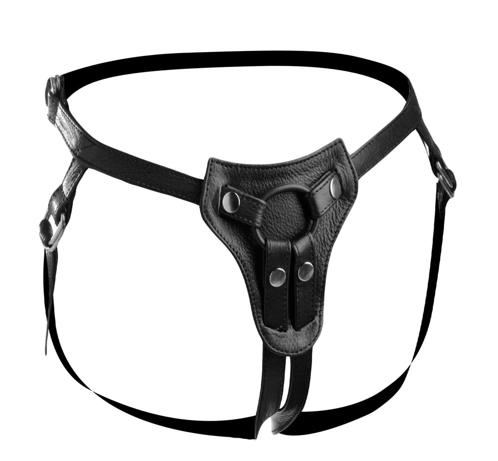 Premium All Access Leather Strap On Harness