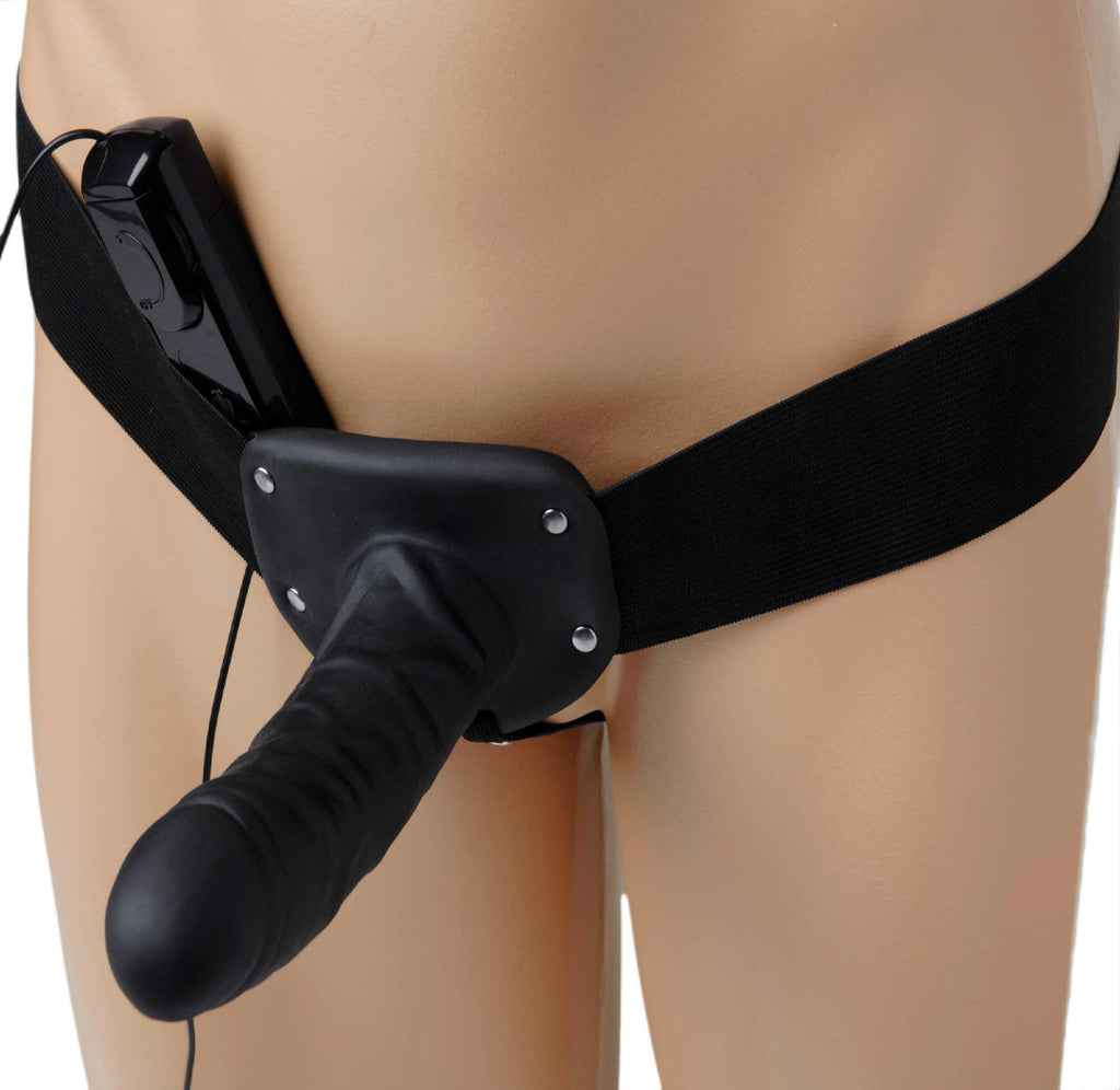 Deluxe Vibro Erection Assist Hollow Silicone Strap On