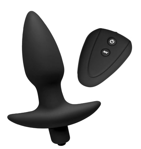 Jet Black Silicone 7 Mode Remote Anal Plug